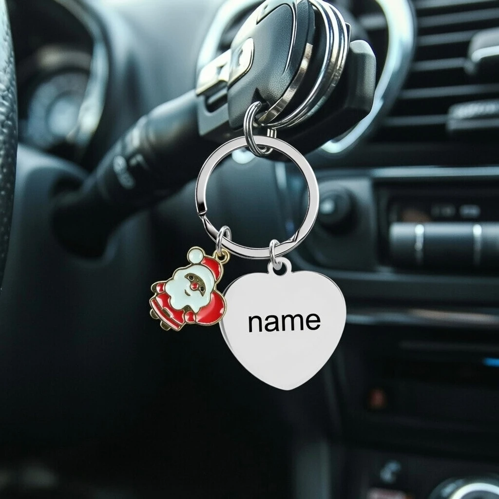 Милый-мультяшный-круглый-брелок-из-нержавеющей-стали-с-лазерной-гравировкой-тыква-снежинка-Тематический-брелок-аксессуар-Металлический-подарок