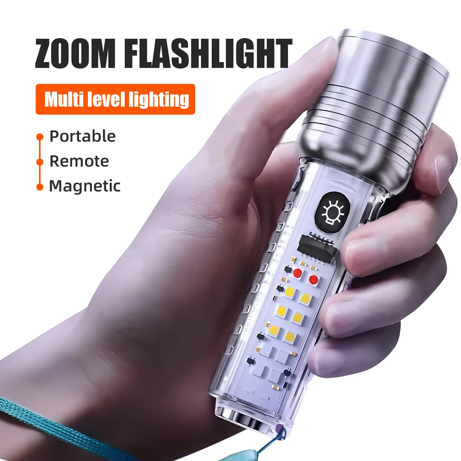 Self-defense Supplies High Power Led Flashlight Ultra Powerful Rechargeable Personal Defense Accessories Portable Torch Bank Usb