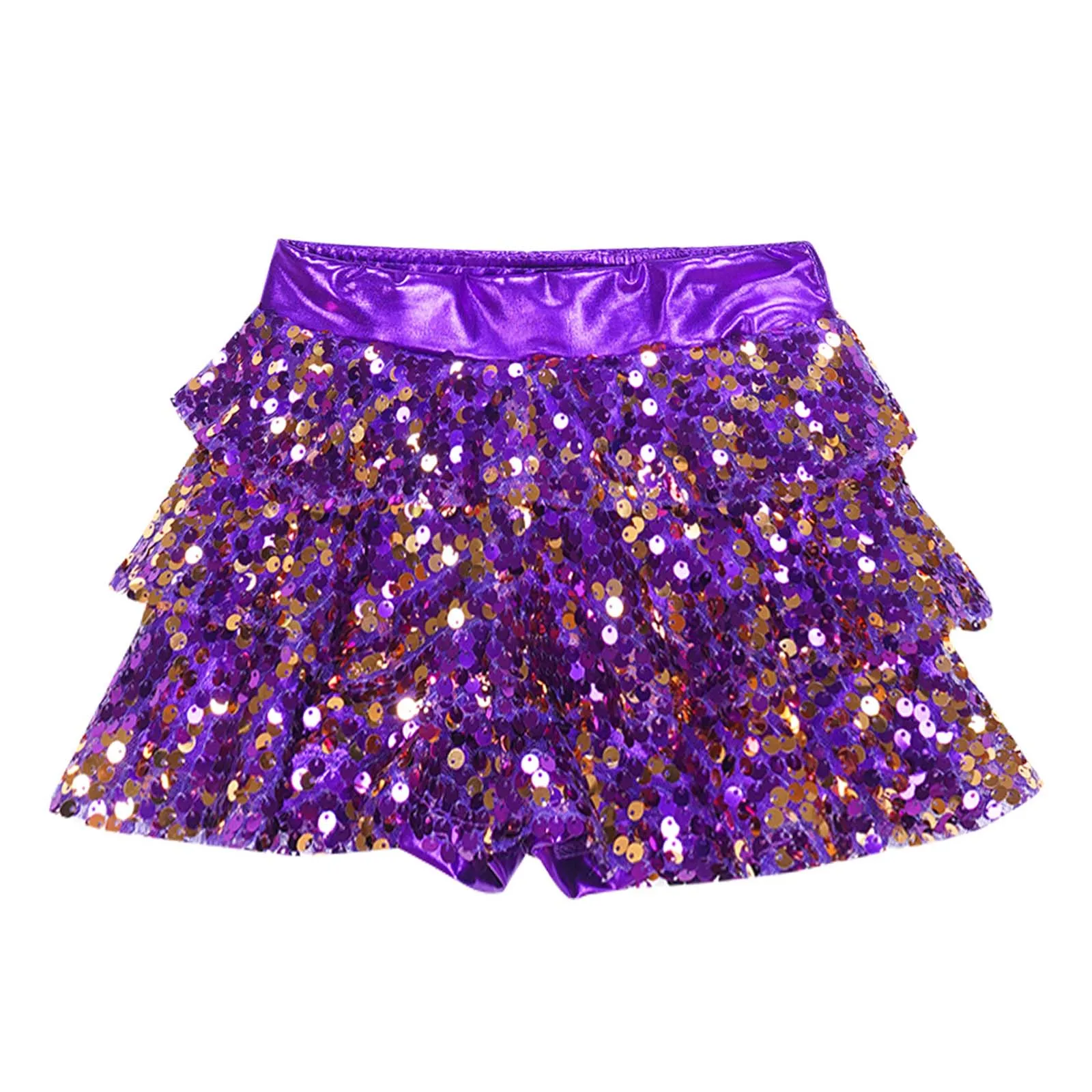 Traje de baile de Hip Hop para chicas adolescentes, falda tutú de Ballet con lentejuelas brillantes, trajes de baile latino de Jazz moderno para