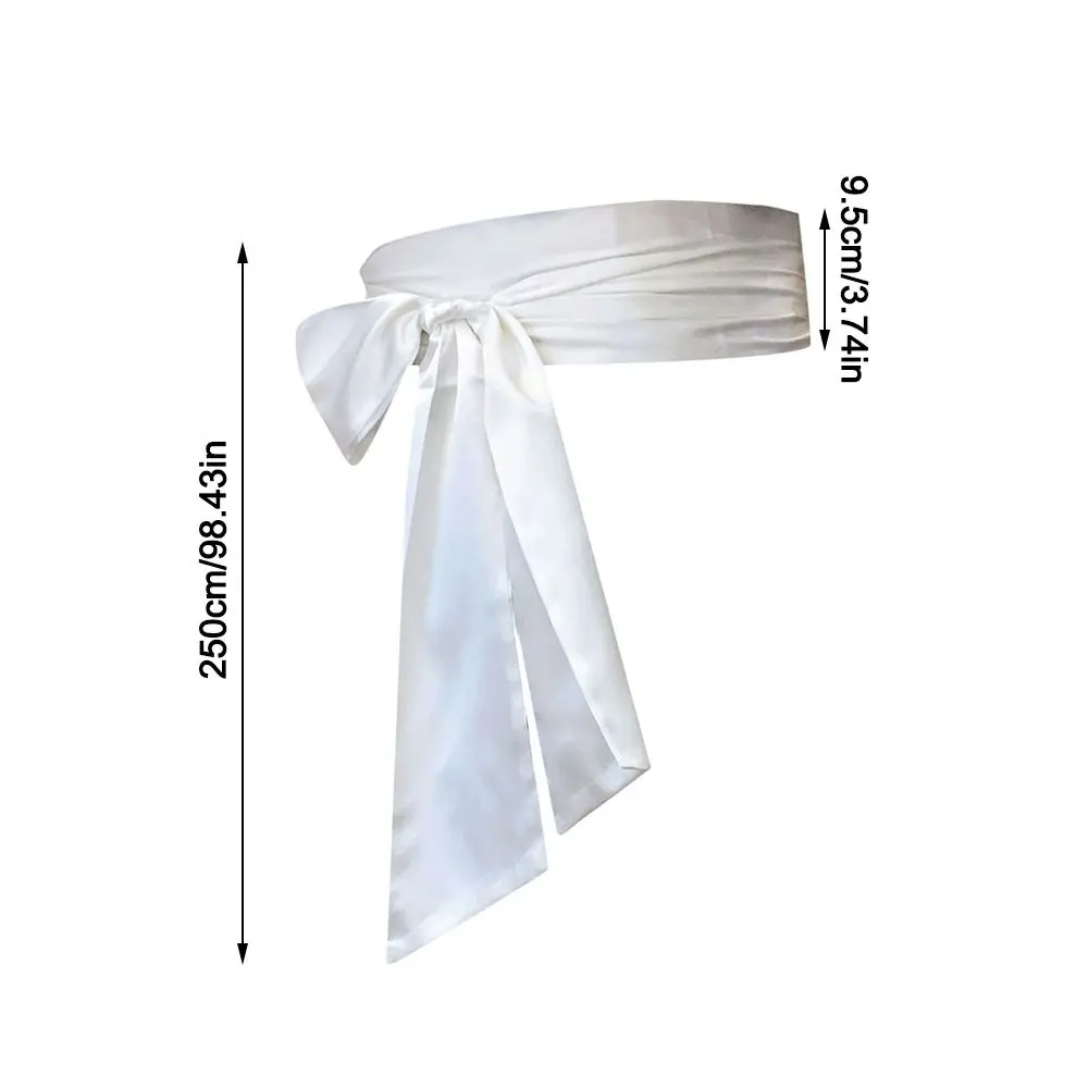 Satin Silk Bow Corset Waist Belt Decorative Wide Bowknot Fabric Ribbon Cummerbunds DIY Waist Bands For Skirts Dress Top Clothes