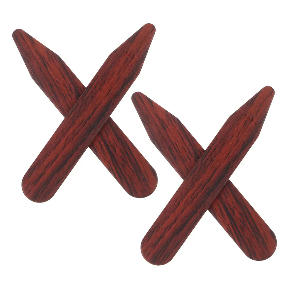 

2 Pairs Shirt Collar Stays Wood Grain Brown Durable Inserts Mens Shirts Women collar Supports Prevent Deformation Maintain