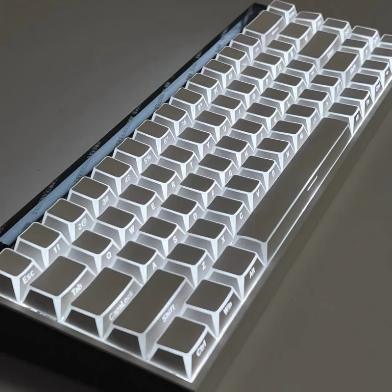 

White Side-engraved Keycaps Edges Translucent 136 Key PBT Dual-shot Injection Molding Customization Mechanical Keyboards Keycaps