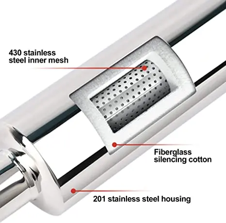 3 in Double-layer Stainless Steel Design Reduce  Sound Auto Exhaust Muffler