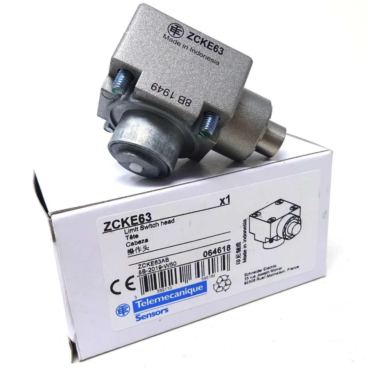 

ZCKE63 travel switch head XC Standard, ZCKE, side metal plunger