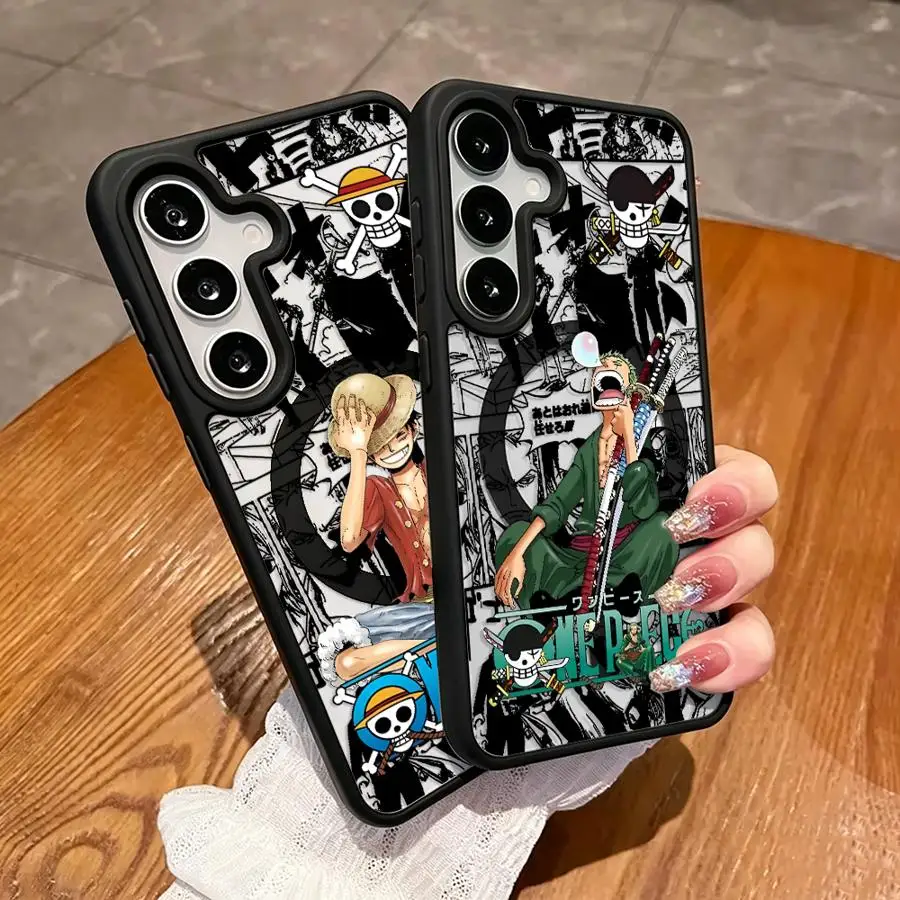 Ones P-Pieces Luffys Zoros Case for Samsung Galaxy S26 S25 Plus S25 Ultra S24 FE S23 S22 S23+ S24+ S26+ Magnetic Phone Cover