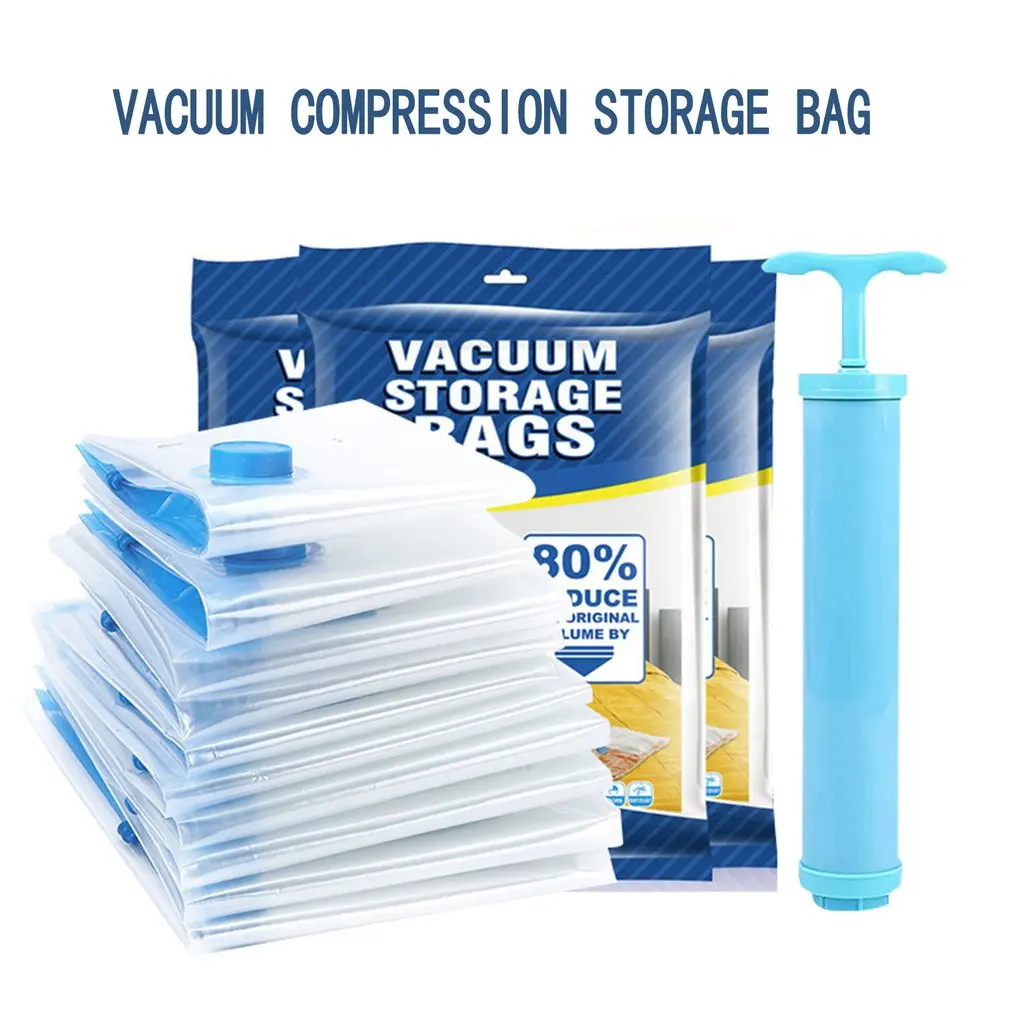 

16Pcs Thickened Vacuum Compression Bag Transparent Quilt Vacuum Bags With Hand Pump For Household Use Free Shipping New 2023