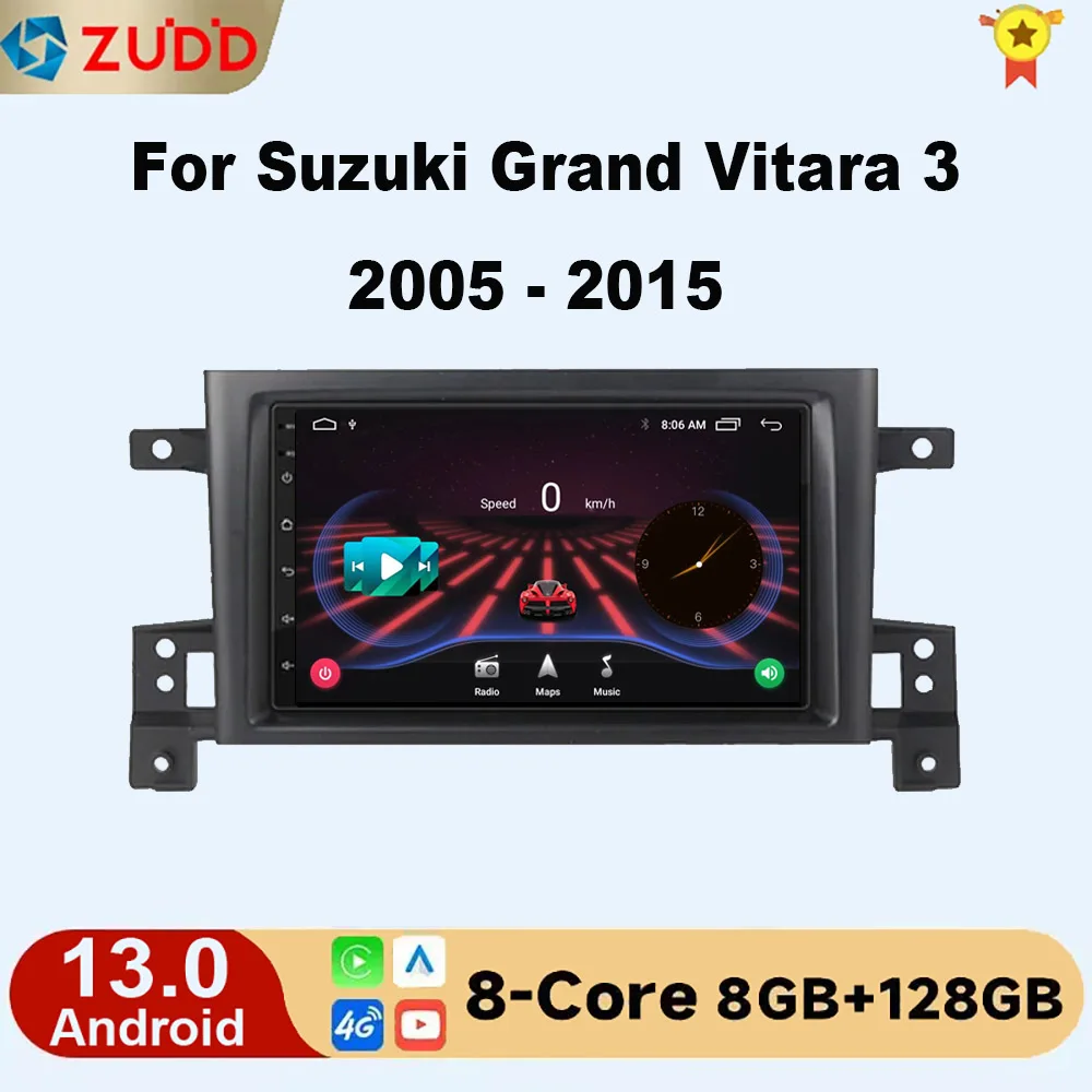 

8+128G For Suzuki Grand Vitara 3 2005 - 2015 Car Radio Multimedia Video Player Navigation GPS Android No 2din 2 din dvd