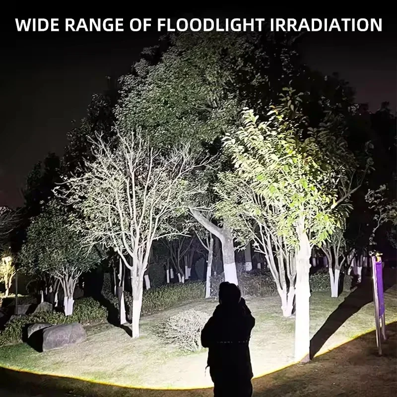 Powerful LED Flashlight Rechargeable USB Built-in Lithium Battery Waterproof Zoom Fishing Hunting Camping Tactical Flashlight image 3