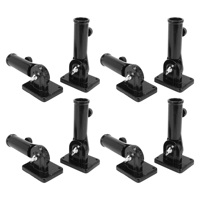 

8X 2 In 1 Multifunctional Adjustable Flagpole Bracket Heavy Duty Aluminum All Weather Flag Holder Wind Resistant(Black)