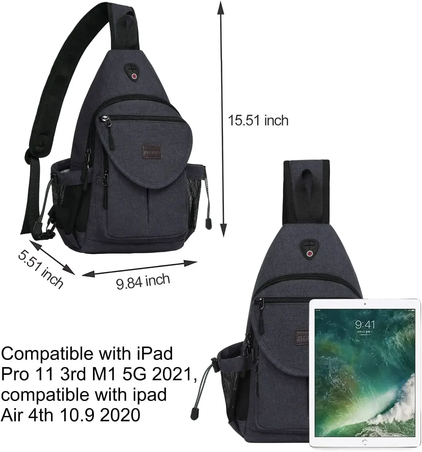 Mochila tipo bandolera para hombre y mujer, bolso cruzado de lona Unisex para viajes al aire libre, mochila para senderismo con bolsillo antirrobo, bolso para el pecho