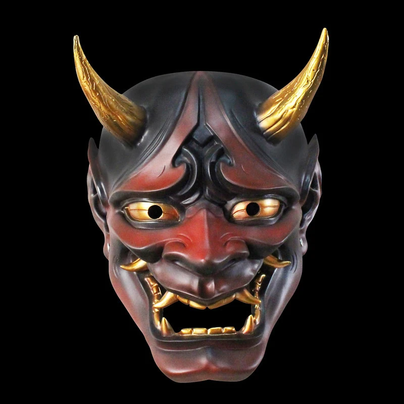 Halloween colore giapponese Bonjour Noh Kabuki Demon Mask cento fantasmi Night Out Resin Ghost Samurai puntelli Prom Party Mask