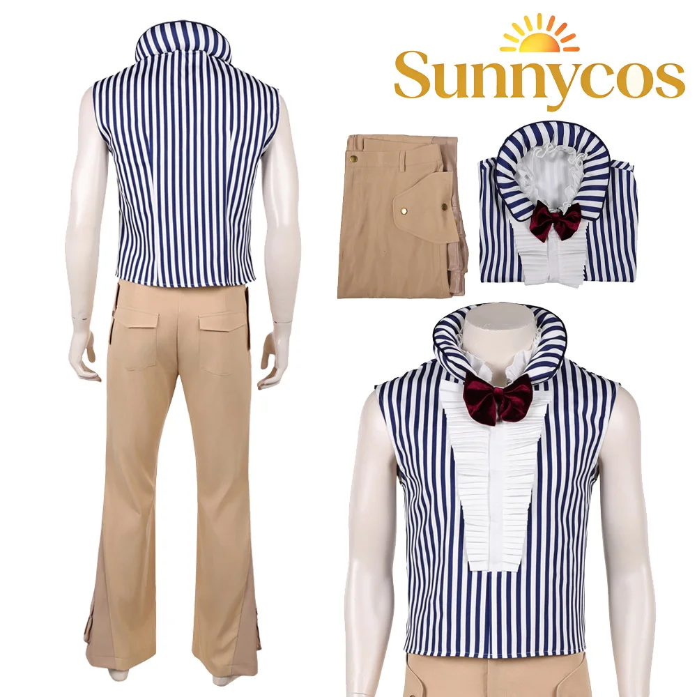 

Mr. 3 Cosplay Uniform Costume Striped Top Pants Pirate Movie Navigation Roleplay Disfraz Clothes Outfits Halloween Carnival Suit