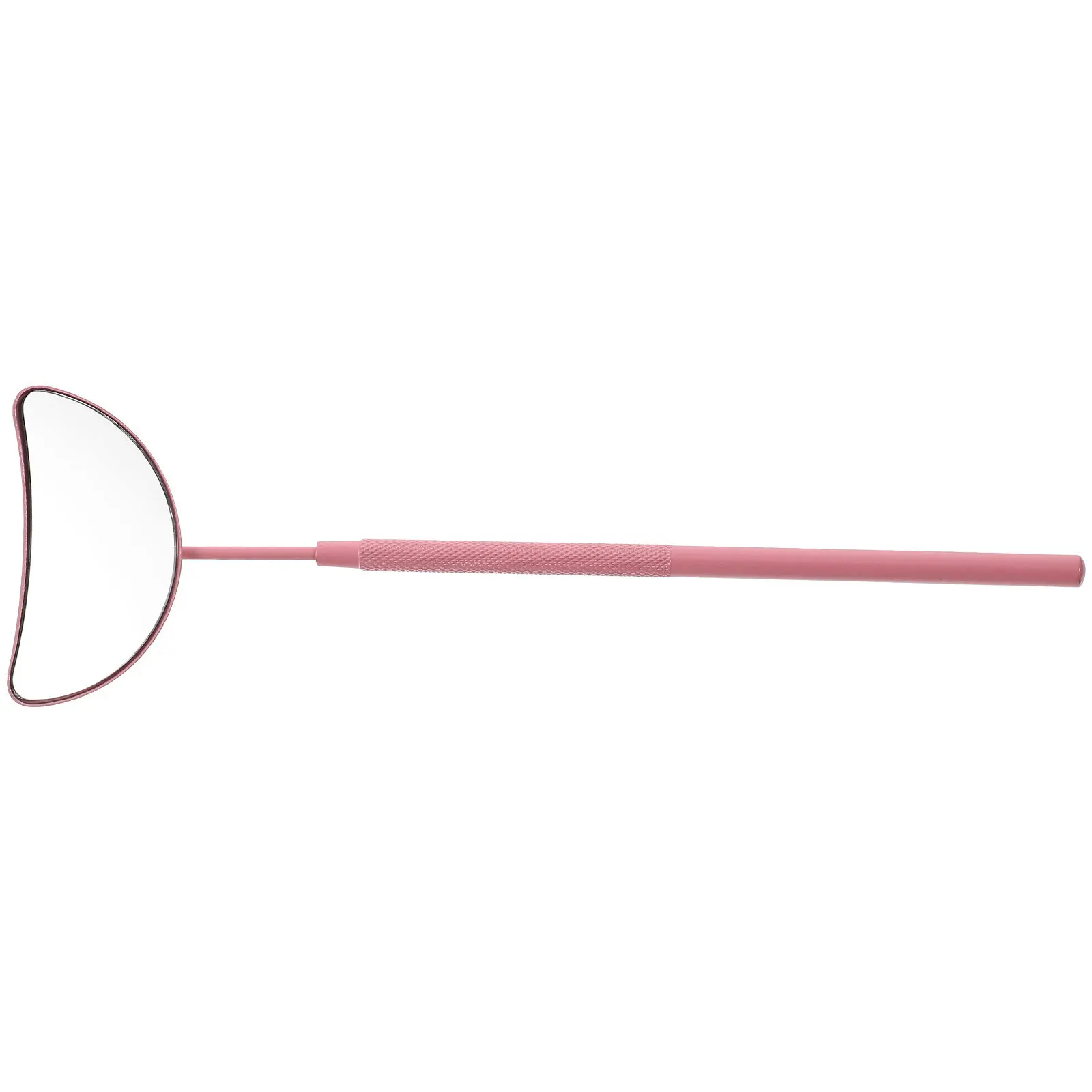 

Half-Moon Shape Eyelash Extension Mirror Clear Glass Portable Stainless Steel Lash Inspection Mirror Handheld Makeup Tool