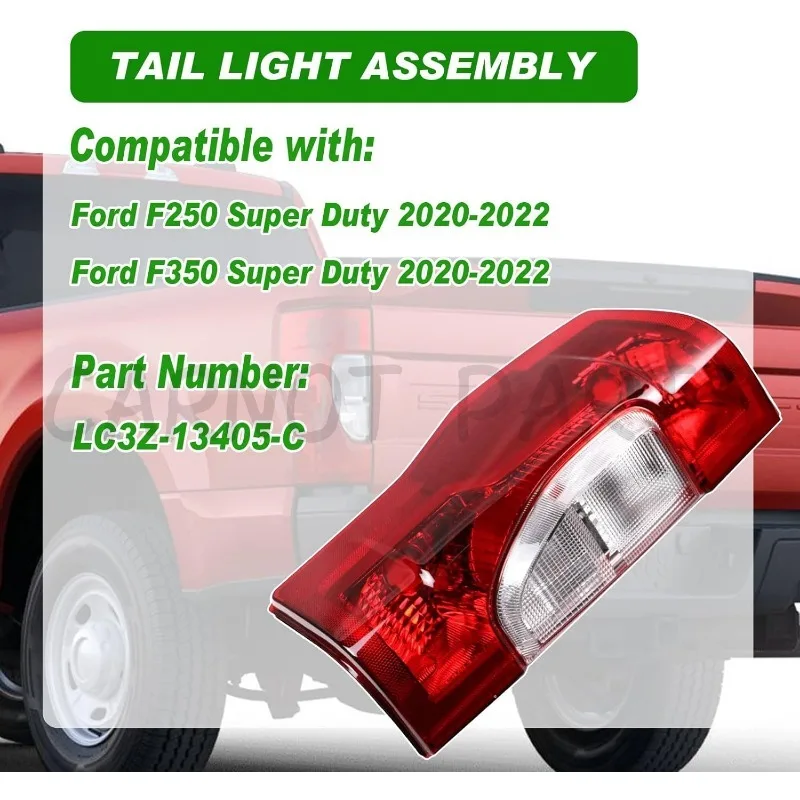 Tail Lights Rear Taillight Assembly for Ford F250 F350 Super Duty 2020 2021 2022 Tail Lamp Left Right W/o Blind Spot LC3Z13404C