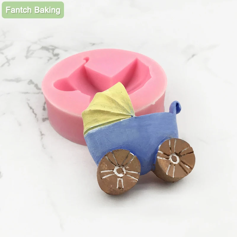 

Kinds Baby Carriage Fondant Cake Decorating Tools Cupcake Chocolate Silicone Molds Kitchen Baking DIY Handsoap Resin Art Moulds