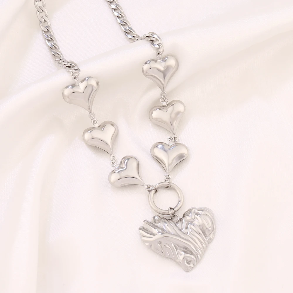 316L الفولاذ المقاوم للصدأ القلب قلادة قلادة موضة الذهب اللون الجوف القلب سحر سلسلة القلائد للنساء مجوهرات