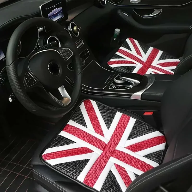 1pcs Union Jack PU Ice silk cushion Seat Cushion Covers Pad Car Styling For MINI Cooper JCW One  R55 R56 R58 R59 R60 R61 F54 F55