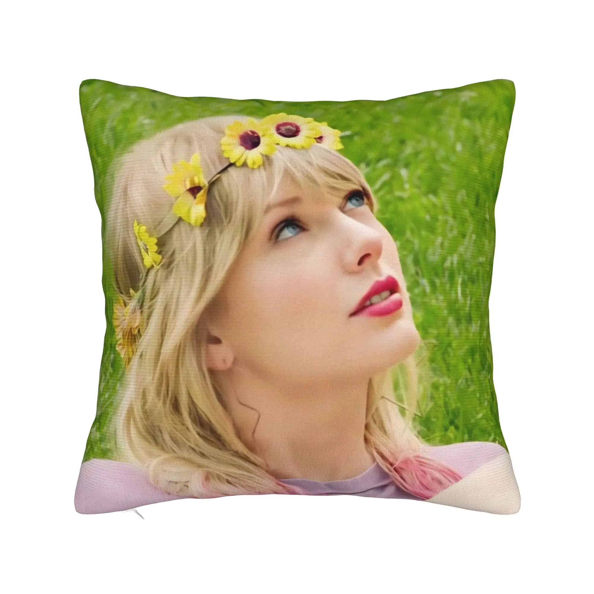 Trendy Singer Girl Pillow Case  Cute Funny Pillow Cover Square Pillowcases For Couch Sofa Bedroom