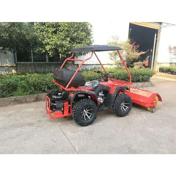 Unlimited variable speed four-wheel seat ATV brush snowplow 1.5 meters wide beach snowplow lawn carding machine