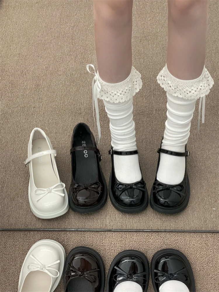 

Retro round Toe Thick Heel Mary Janes Fashionable All-Match Spring 2026 Color Shoes for Skirts Comfortable Rubber Sole