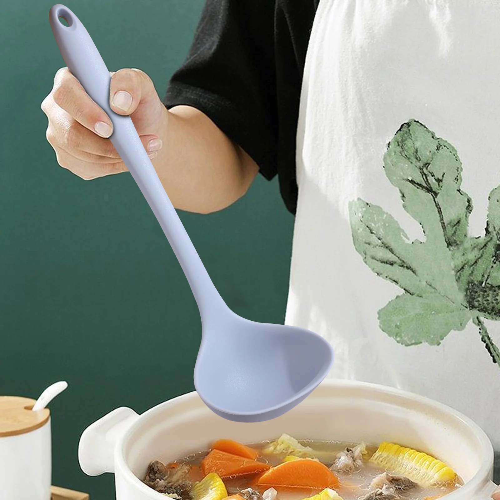 

Premium Silicone Soup Large Serving Ladle Spoon For Home Kitchen Restaurant Asian Soup Ladle Spoons Flatware Porridge Noodles