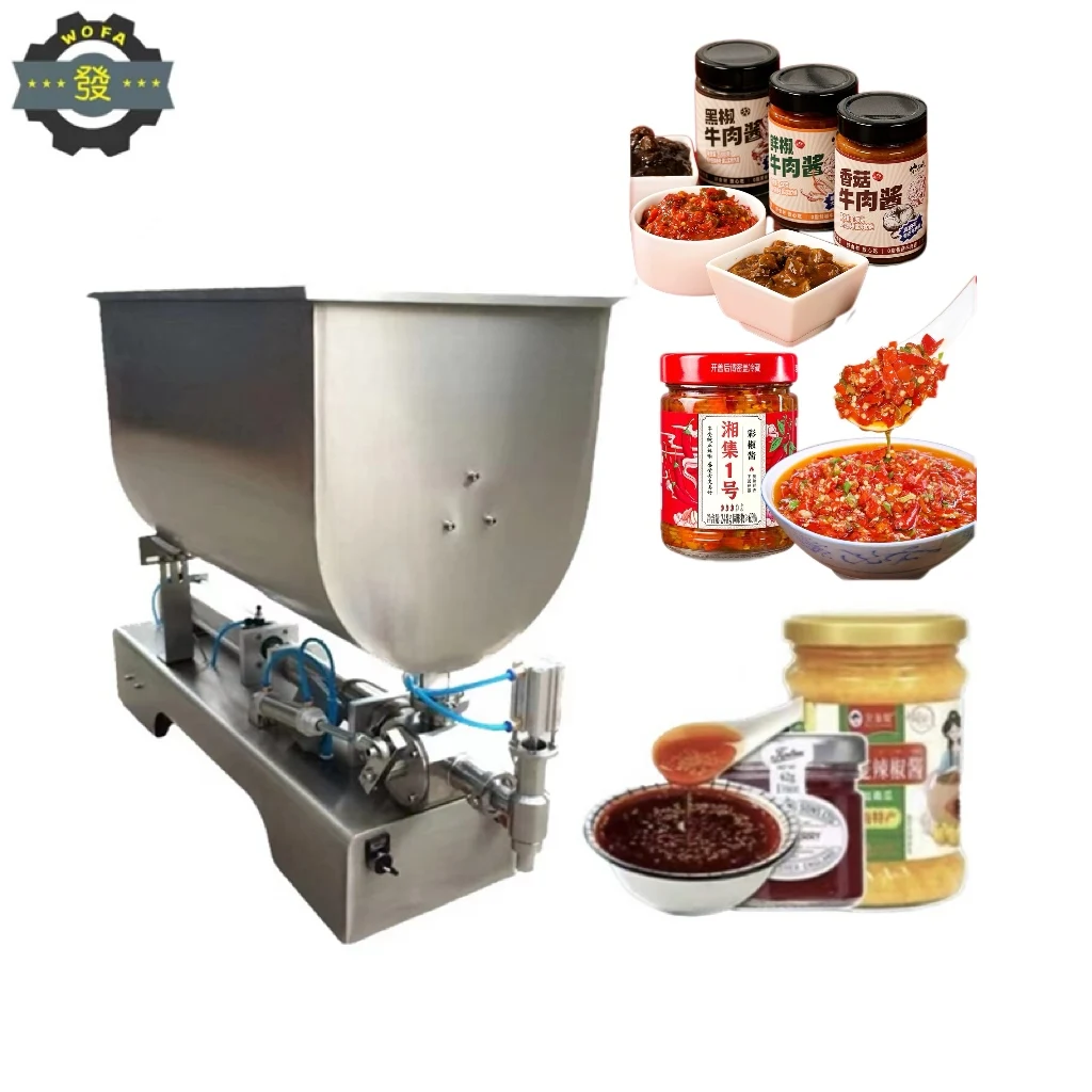 Semi-Automatic Quantitative Sauce Mixing and Filling Machine Is Used for Filling Durian Sauce, Sand Tea Sauce, Steak Sauce