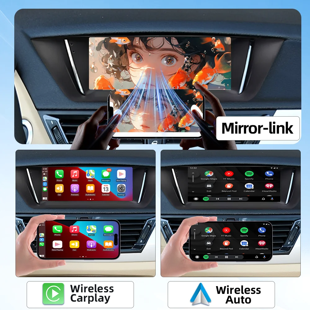 8.8inch HD Touch Screen CarPlay For BMW X1 E84 CIC Multimedia Video Player Wireless Car Play Android Auto Navigation Monitor BT
