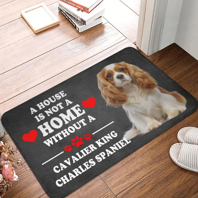 Custom Cavalier King Charles Spaniel Front Door Mat Anti-Slip Indoor Quick Dry Doormat Kitchen Bedroom Entrance Rug Carpet