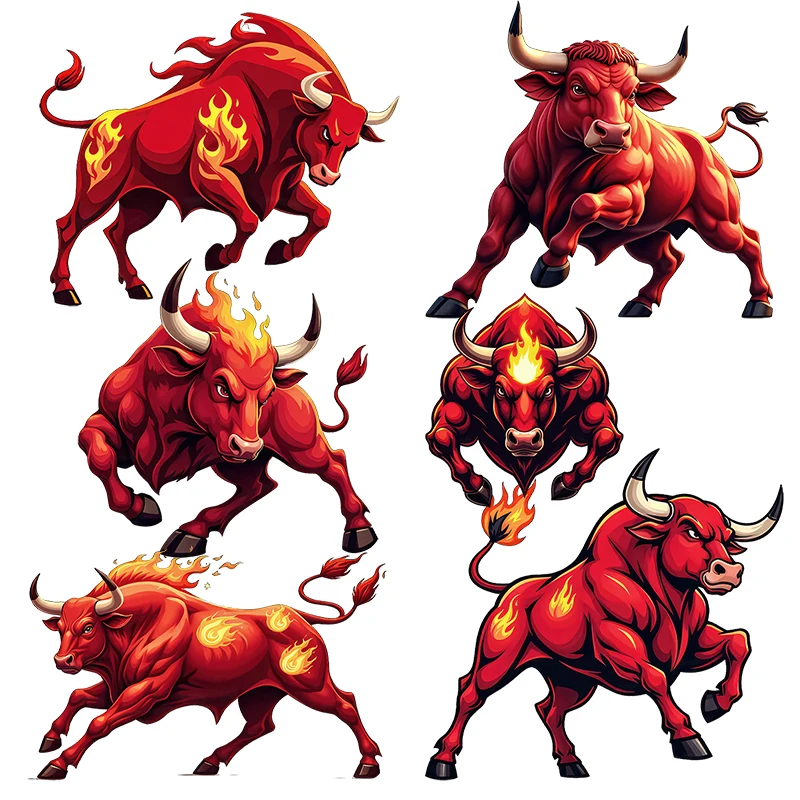 Three Ratels CD79 Red Battle Bull Wall Stickers for Home Decoration iPad decals Personalized car stickers