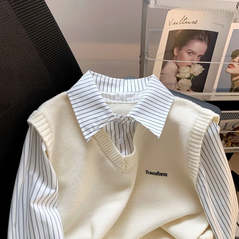 

Женские пуловеры Wednesday оверсайз с ручной вышивкой, выполненной вручную в корейском стиле