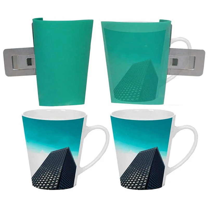 12 Pack 3D Sublimation Silicone Conical Mug Wrap Mold Mug Clamp 12OZ Cup Clamp Fixture For Printing Mugs-AT36