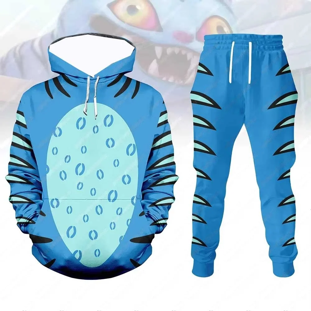 

26 осень/зима Y2K Хэллоуин Derpy Tiger Толстовка с капюшоном Синий тигр Комплекты рубашек Demon Hunter Толстовка Мужская одежда Толстовки Комплект из 2 упаковок