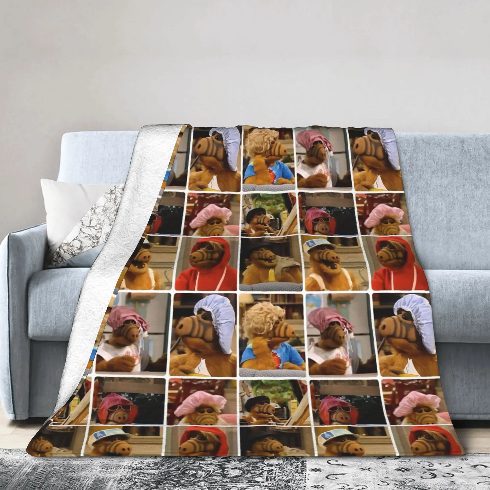 Alf  Alien Life Form Comedy  Flannel Throw Blanket  Blanket for Bedding Office Warm Bedspread