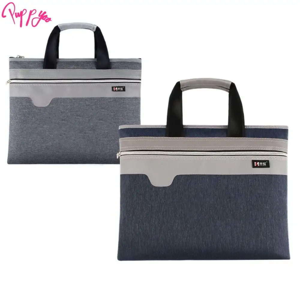 Large Capacity Documents File Bag Oxford Cloth Zipper Closure Business Briefcase Waterproof Paper Organizer A4 File Folder