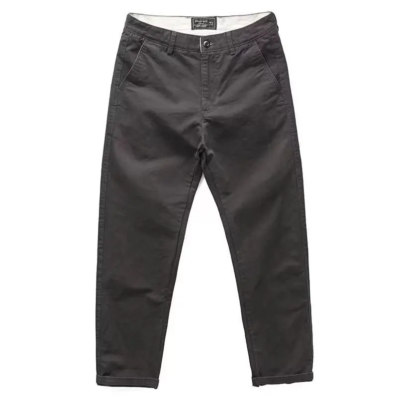 Frühling Herbst New American Retro Schwergewicht gewebte Cargo hose Herren reine Baumwolle gewaschen schlanke gerade verjüngte Freizeit hose