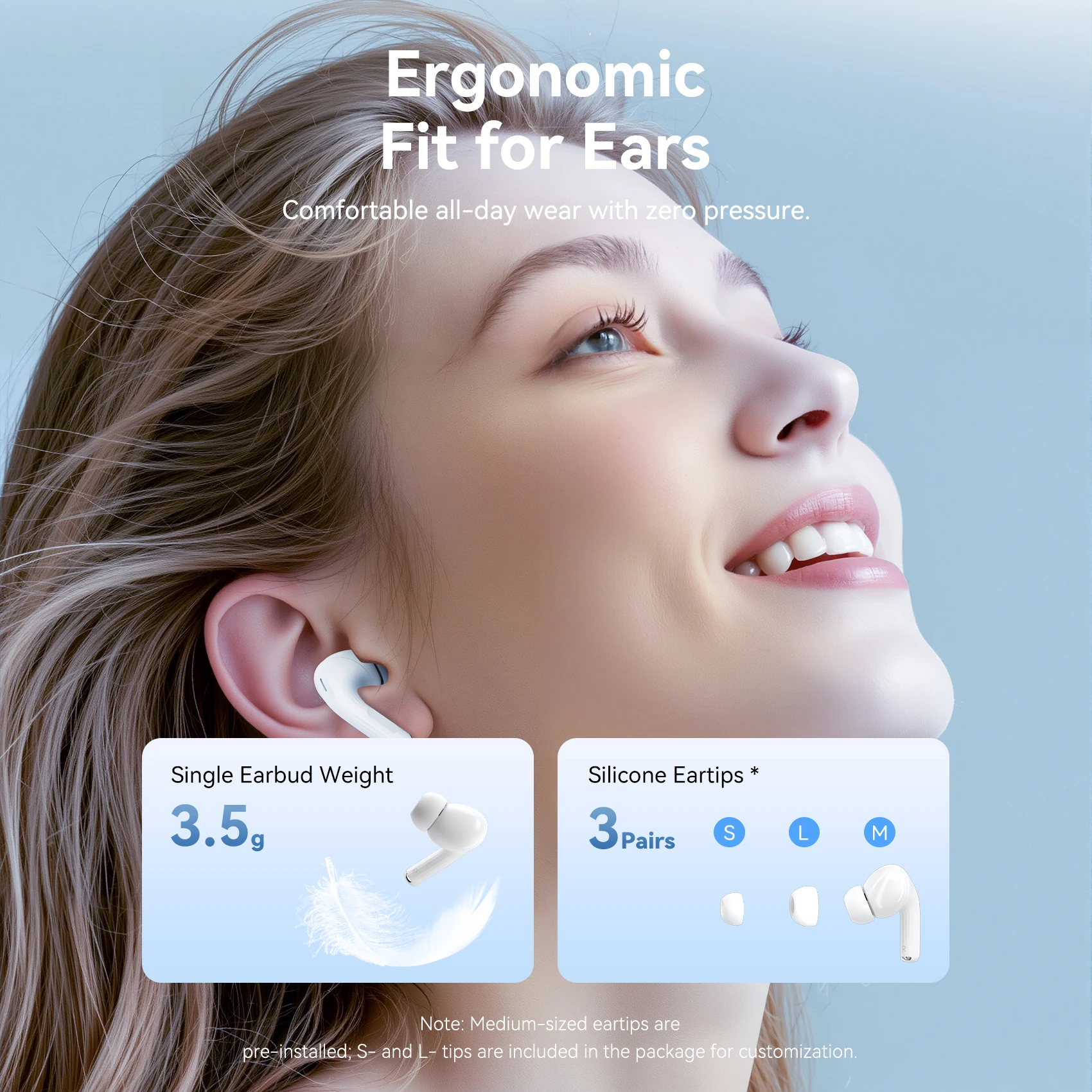 Słuchawki VENTION E11Pro ANC TWS Bluetooth 6.0 Bezprzewodowe -25dB Hi-Res, przetworniki 13mm, 4 mikrofony, mocny bas, 30 godzin pracy, wykrywanie wewnątrz uszu — zdjęcie produktu 3