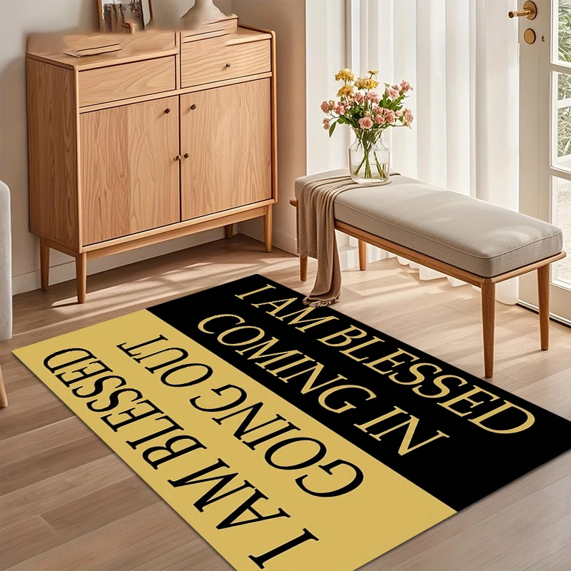 Creative Warning Slogan Rug Letter Print Statement Area Rug Large Living Room Carpet Bedroom Lounge Entryway Floor Mat