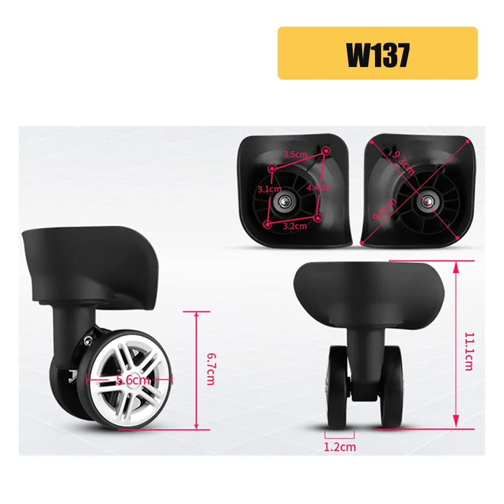 Double-Row Silent Swivel Casters For Suitcase Wear-Resistant Load-Bearing Smooth Wheels Durable Rolling Replacement