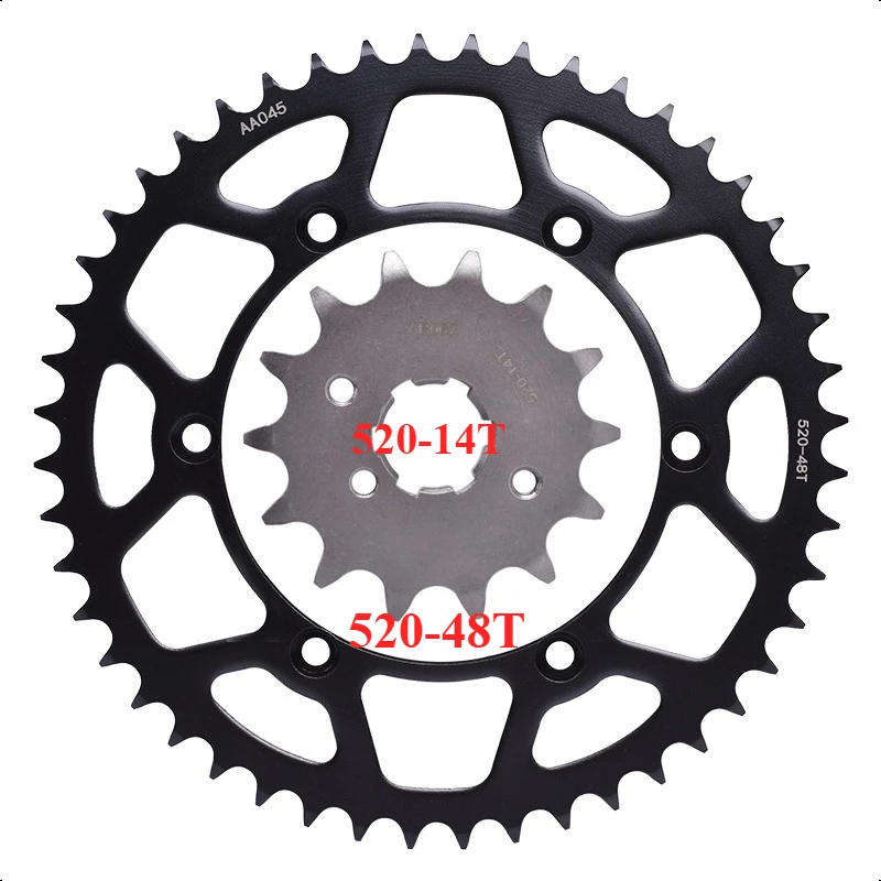

520 14T 48T Motorcycle Front Rear Sprocket Gear Wheel Cam for Kawasaki KDX200 KDX220 KDX250 KX250 1990-1998
