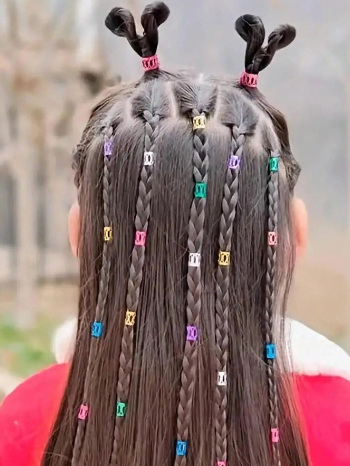 100 قطعة حلقات الشعر التمديد شعر مستعار المشابك القذرة جديلة الألومنيوم الجوف تنقش كبير جديلة الشعر الديكور غطاء الرأس اكسسوارات