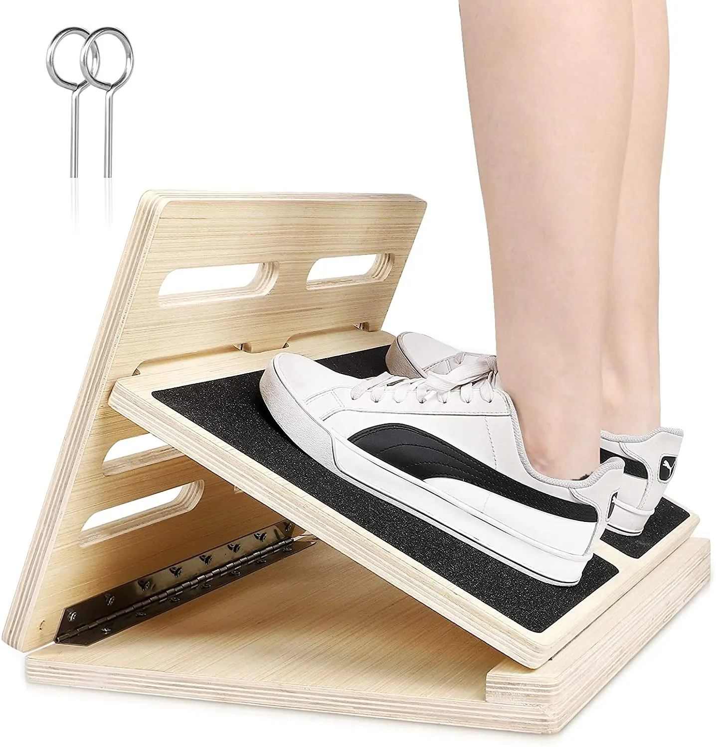 Fitness 4 Level Calf Stretcher Ankle and Foot Incline Board Foldable Design Professional Stretching Equipment Wooden Slant Board