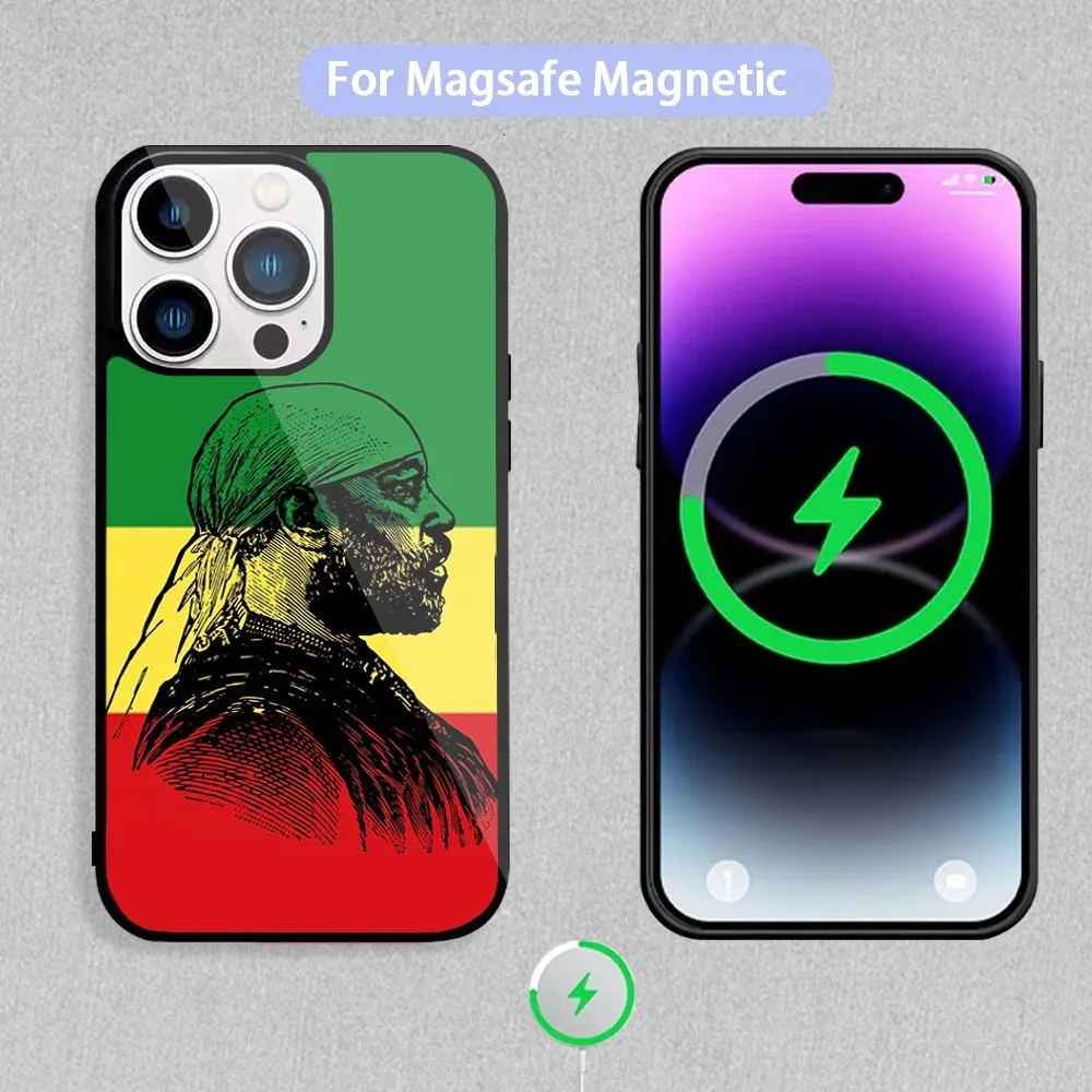 Emperor Menelik II of Ethiopia Phone Case For Magnetic Inductive Charging iPhone 11 12 13 14 15 Max Pro Mini Plus Shell