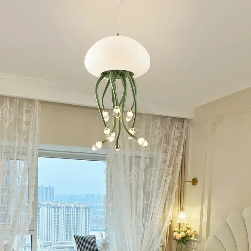 

Modern Creative Chandelier Nordic Personalized Restaurant Bar Counter Bedroom Wedding Hall Hotel Jellyfish Pendant Light Lamps