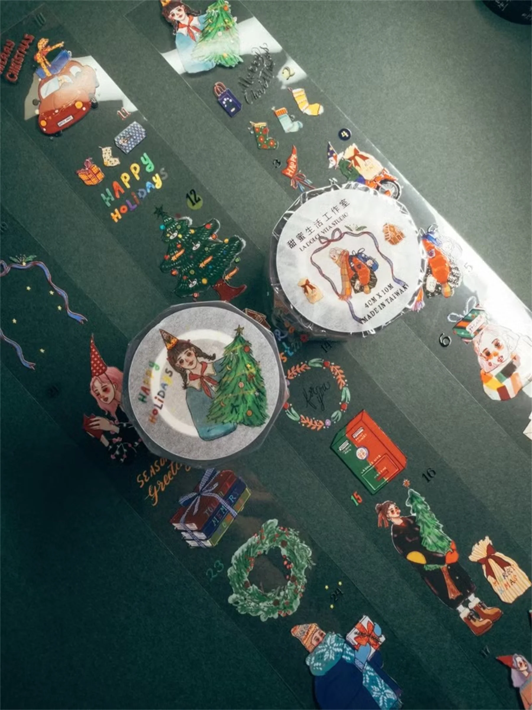 La Dolce Vita Studio Let's Countdown Together Navidad Washi PET cinta para hacer tarjetas DIY Scrapbooking Plan pegatina decorativa