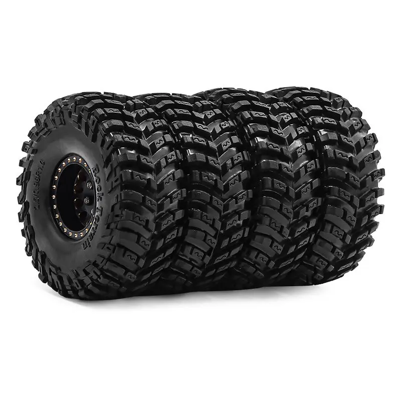 

1/18 RC Crawler Brass Wheels - 1.0 Inch Durable Rubber Tires Fit TRX4M SCX24 FMS Ascent-18 4PCS