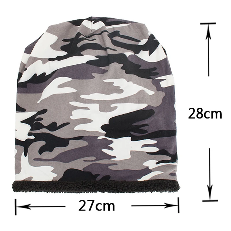 Outdoor Warm Cap Balaclava For Women/Men Camouflage Cotton Cap Plus Velvet Hat Warm For Autumn Winter Skiing Bike Accessories