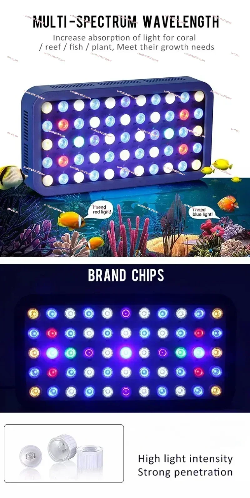 Bluetooth wifi control  coral reef 165w dimmable three channels five models fish tank planted aquarium light led