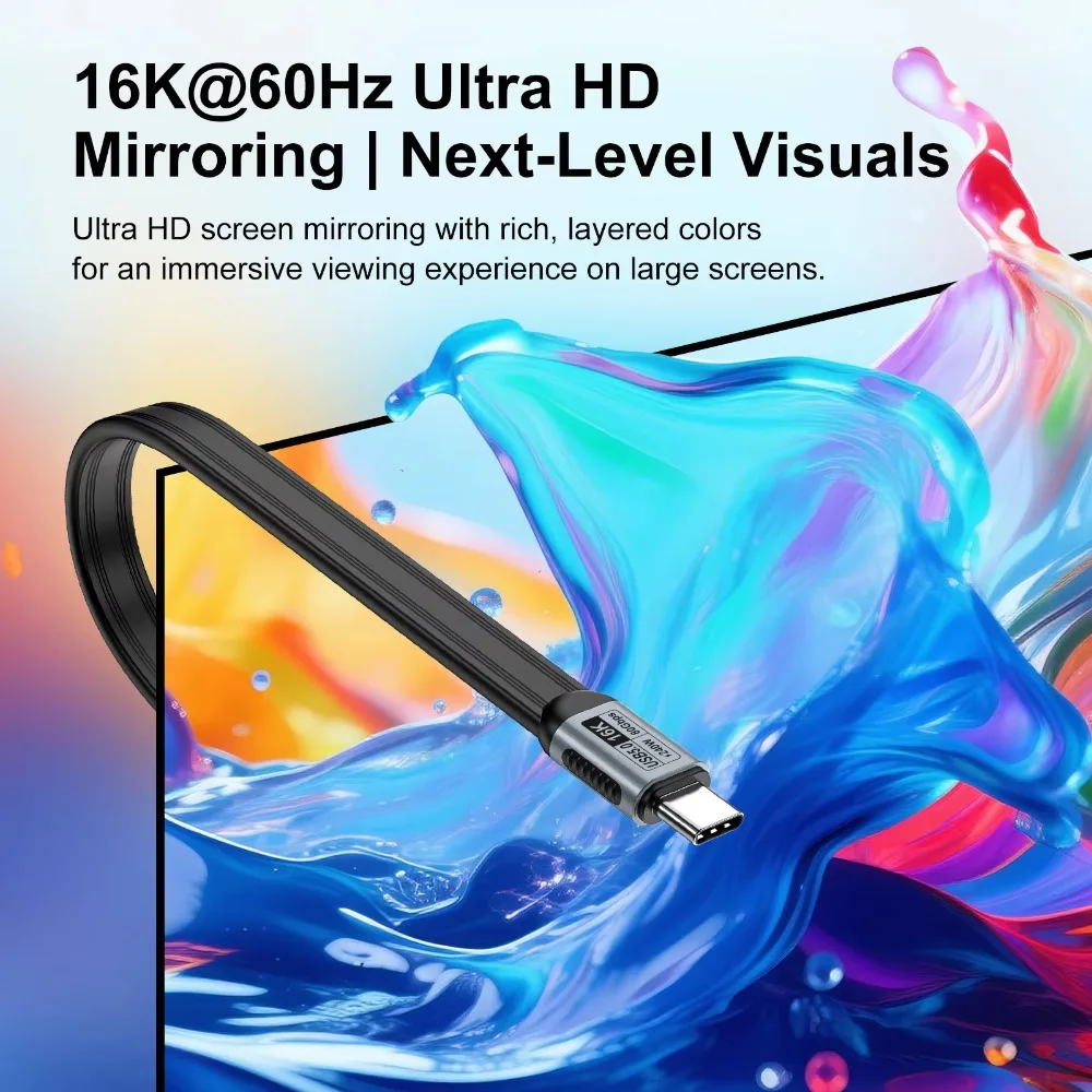 240W PD USB-C to USB-C Cable USB5.0 80Gbps Data Transfer 16K@60Hz Video Fast Charging Type C Cord for MacBook Xiaomi 17 Pro Max - view 4