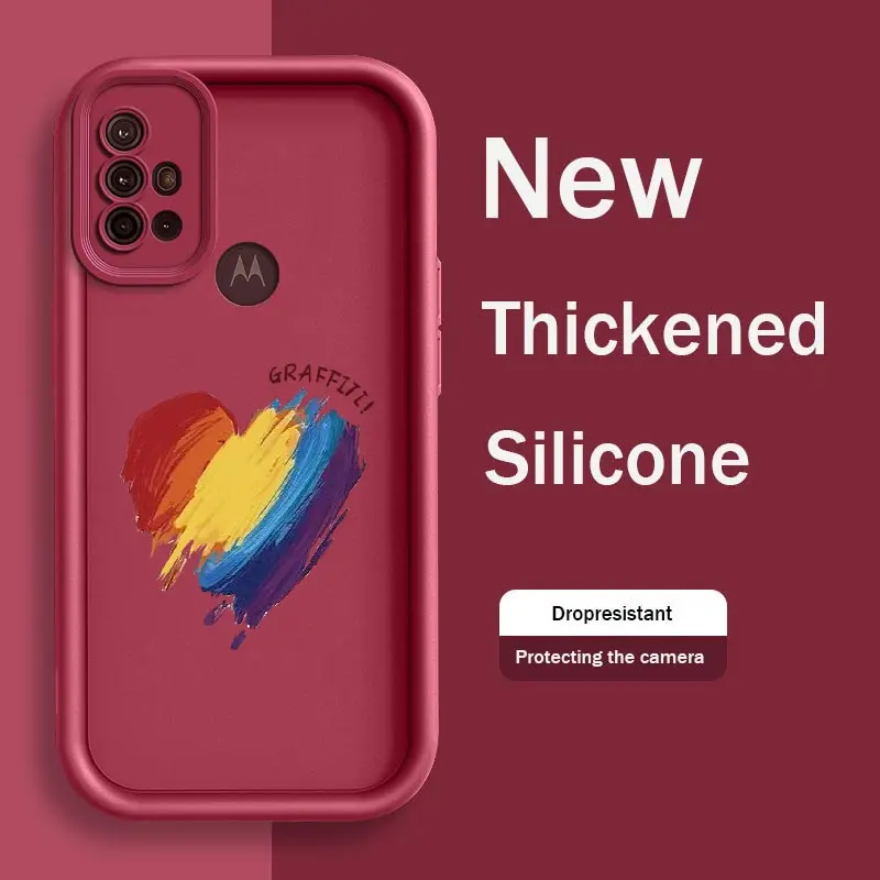 G30 Graffitl Love Silicone Phone Case For Motorola Moto G84 G64 G54 G53 G34 G30 G24 G22 G20 G14 G10 G04 G04S Shockproof Cover