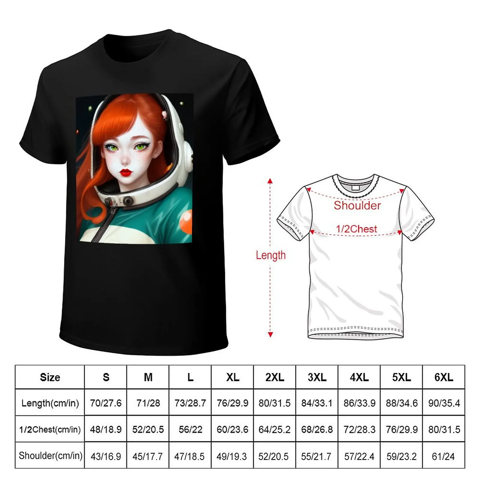 Retro Redhead Astronaut Redheaded Anime Girl Space Spacesuit T-Shirt quick-drying sweat mens funny t shirts